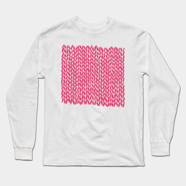 Hand Knit Raspberry Long Sleeve T-Shirt by ProjectM